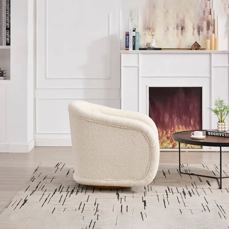 Wine Red Velvet Swivel Barrel Chair 360 Degree Round Wood Base Accent
