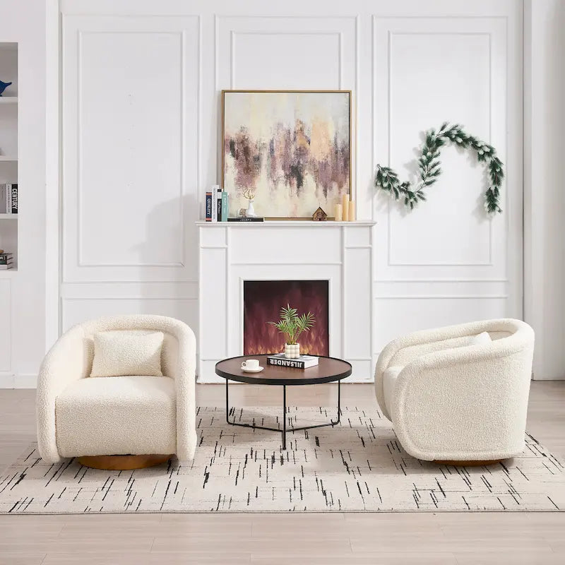 Wine Red Velvet Swivel Barrel Chair 360 Degree Round Wood Base Accent