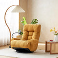 Beige Bouclé 360° Swivel Recliner Chair 5-Angle Adjustable Phone Holder Spring Seat