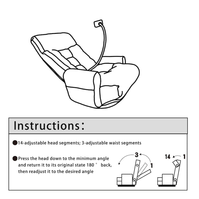 Beige Bouclé 360° Swivel Recliner Chair 5-Angle Adjustable Phone Holder Spring Seat