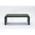 Light Blue Bouclé Upholstered Bench Waterfall Ottoman Gold Metal Base