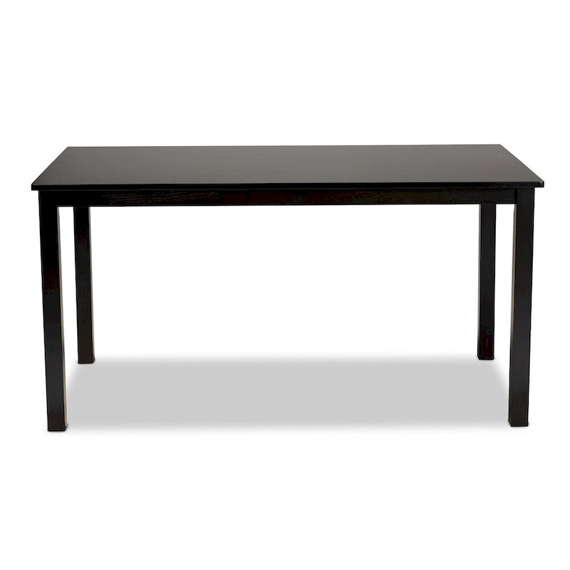 Espresso Rubberwood Rectangular Dining Table Seats 6 Square Legs