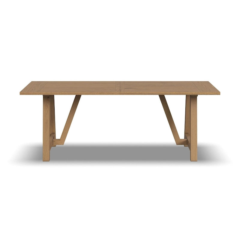 Brown Oak Trestle Dining Table Hardwood Farmhouse Rustic Seats 8