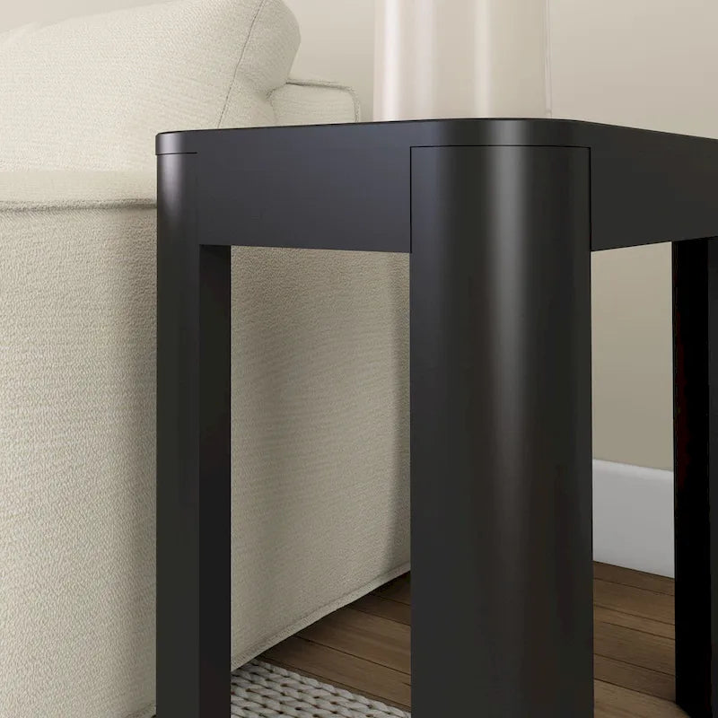Plank and Beam Contour Rectangular Side Table - 25