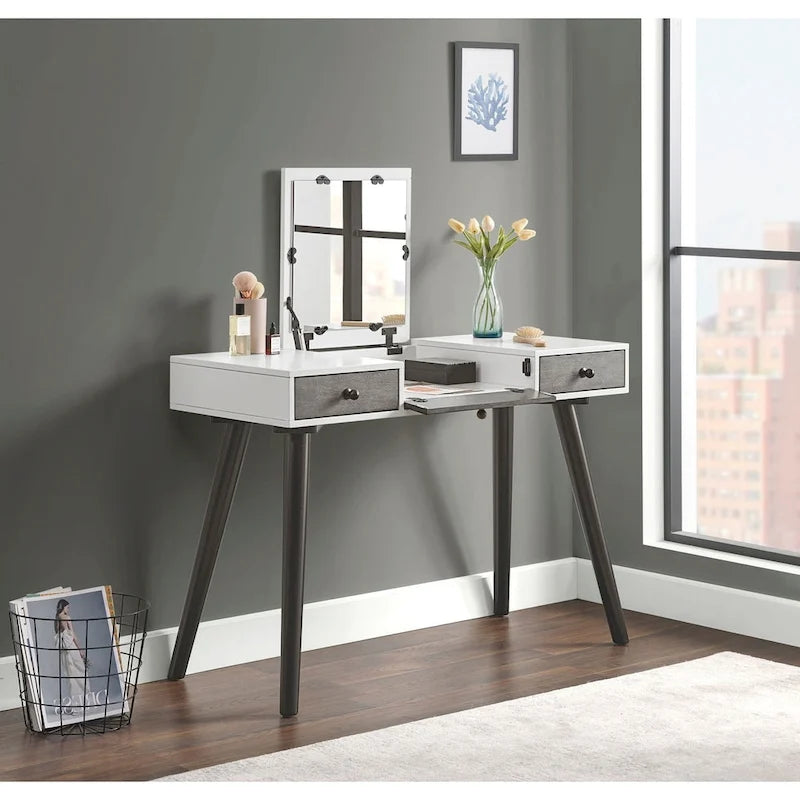 Mid-Century Modern 44 2-Drawer Vanity / Desk
