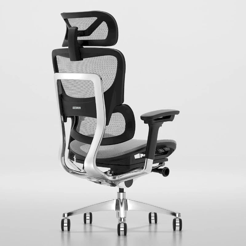 Grey Ergonomic High Back Mesh Office Chair Wire Control Aluminum Base