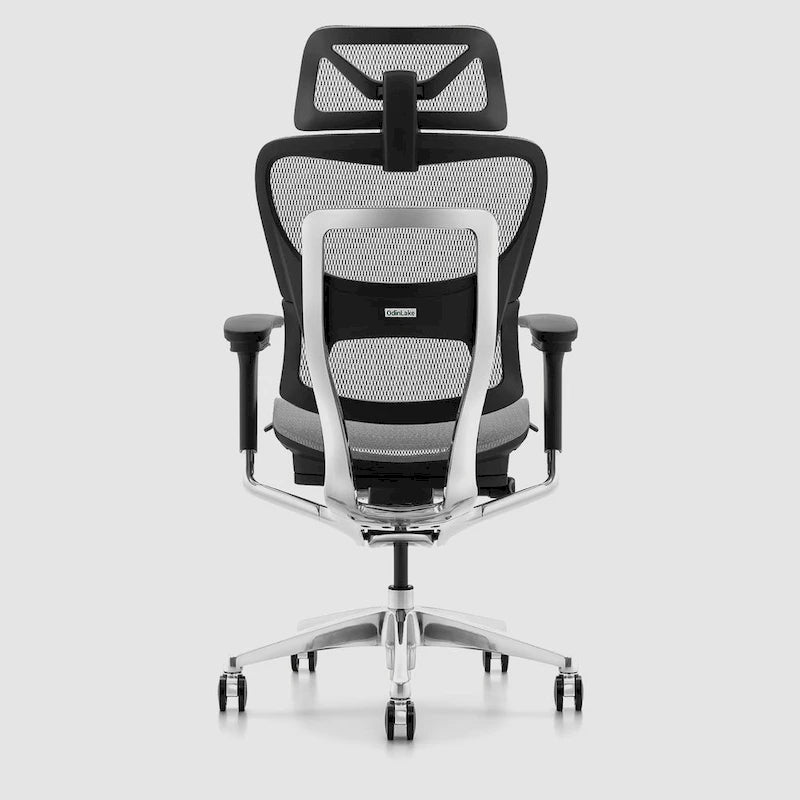 Grey Ergonomic High Back Mesh Office Chair Wire Control Aluminum Base