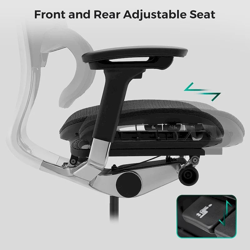Grey Ergonomic High Back Mesh Office Chair Wire Control Aluminum Base