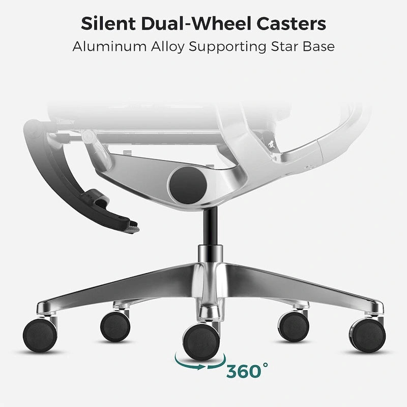 Grey Ergonomic High Back Mesh Office Chair Wire Control Aluminum Base