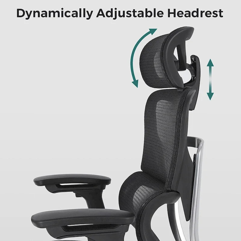 Grey Ergonomic High Back Mesh Office Chair Wire Control Aluminum Base