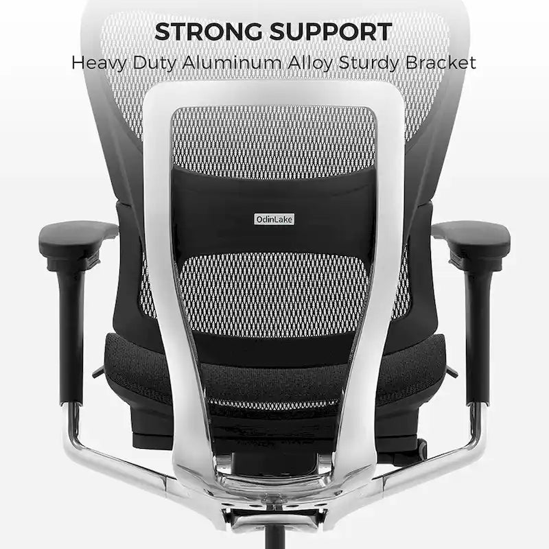 Grey Ergonomic High Back Mesh Office Chair Wire Control Aluminum Base