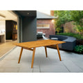 Natural Oak Rectangular Dining Table Rubberwood 4 Tapered Legs Modern