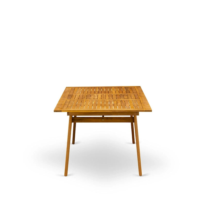 Natural Oak Rectangular Dining Table Rubberwood 4 Tapered Legs Modern