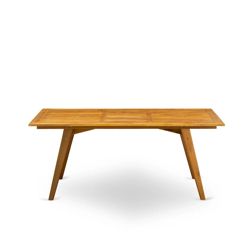 Natural Oak Rectangular Dining Table Rubberwood 4 Tapered Legs Modern
