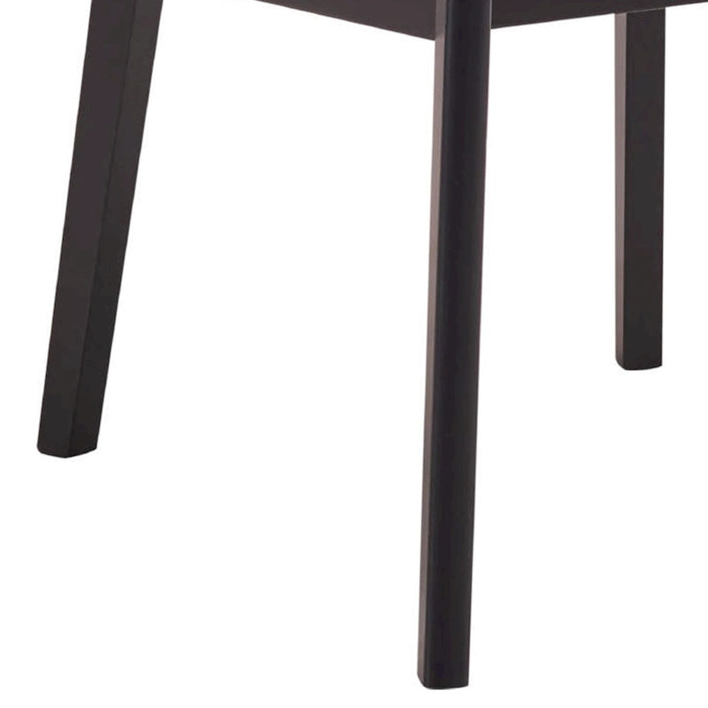 Brown Camel Microfiber Upholstered Dining Chair Set of 2 Black Wood Frame