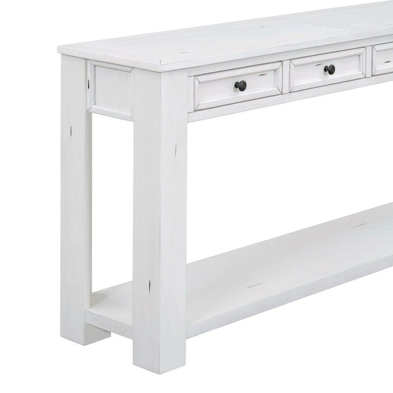 Console Table/Sofa Table with Storage Drawers and Bottom Shelf for Entryway Hallway